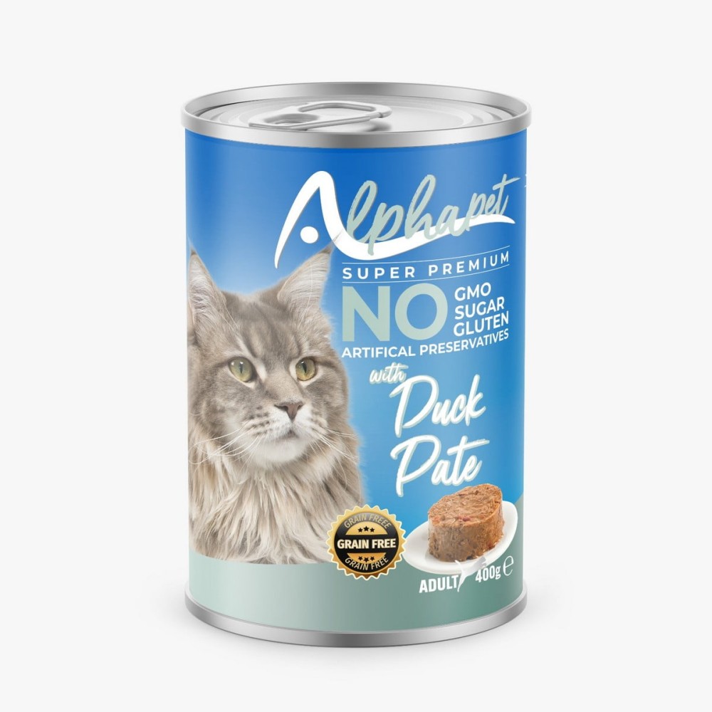 Alphapet Super Premium Πατέ 400gr για Ενήλικες Γάτες με Πάπια