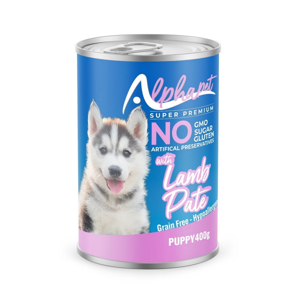 Alphapet Super Premium Πατέ 400gr για Κουτάβια με Αρνί & Ρύζι