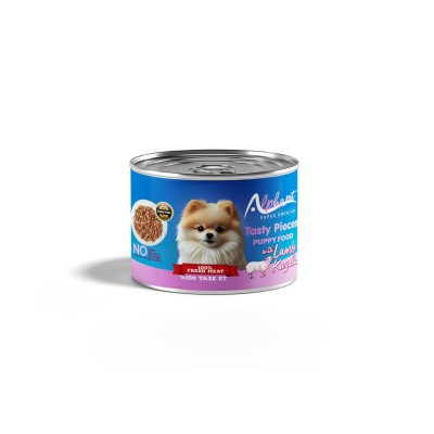 Alphapet Super Premium Κονσέρβα 200gr για Κουτάβια Κομμάτια Αρνιού σε Σάλτσα