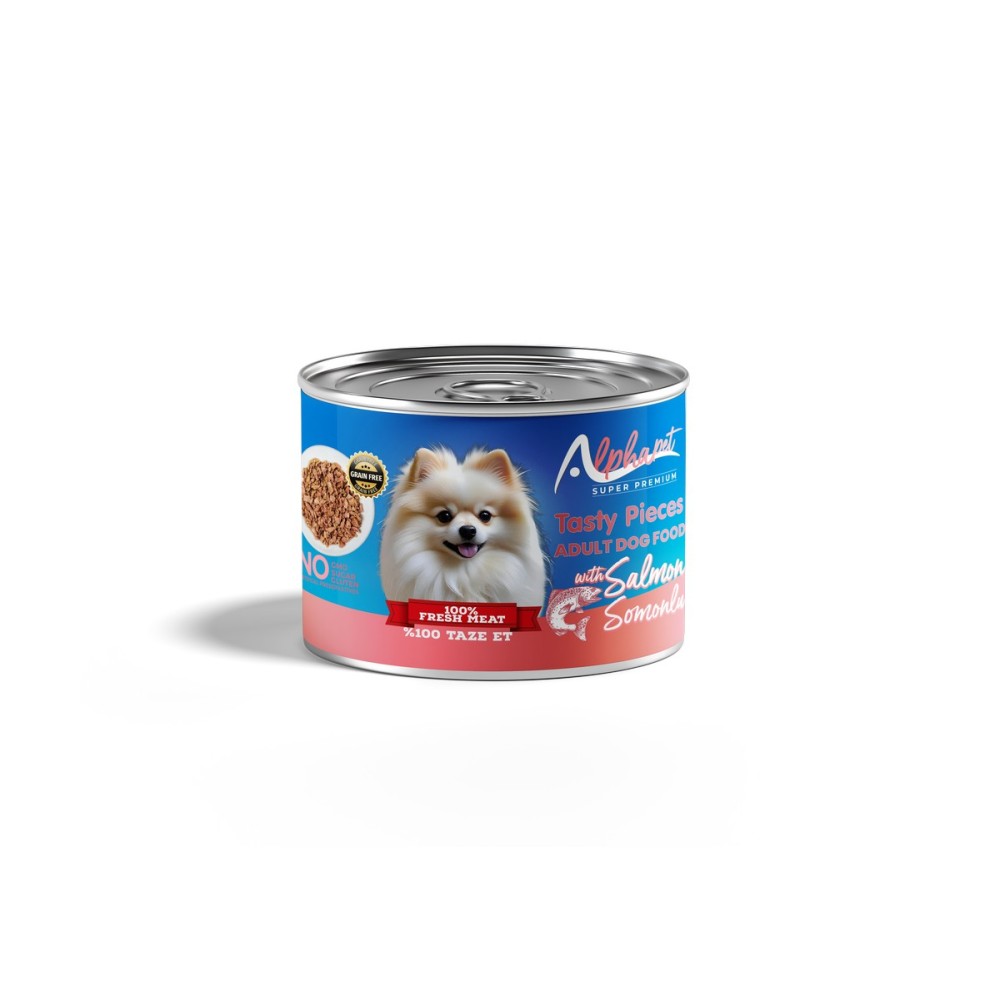 Alphapet Super Premium Κονσέρβα 200gr για Ενήλικους Σκύλους Κομμάτια Σολομού σε Σάλτσα