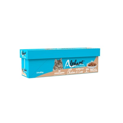 Alphapet Super Premium Urinary Jelly Grain Free 85gr για Στειρωμένες Γάτες με Κοτόπουλο και Συκώτι