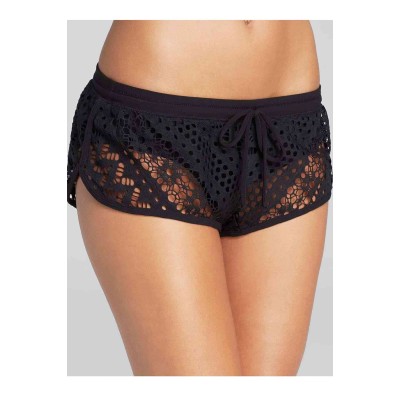 Angelsin κάτω μέρος γυναικείου μαγιό με σορτς δαντέλα κοντό μαύρο 1 τεμ