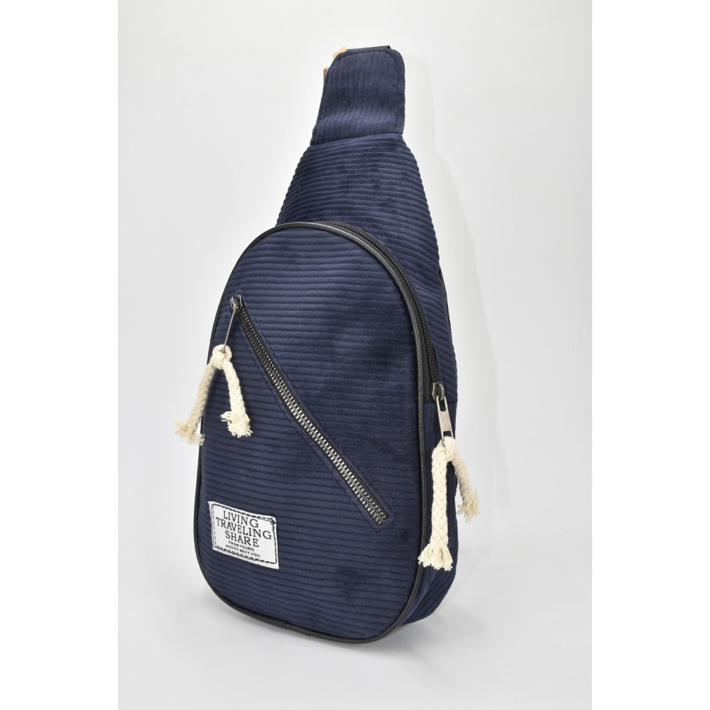 David Polo Unisex Freebag Velvet Δύο Διαμερισμάτων Navy Blue