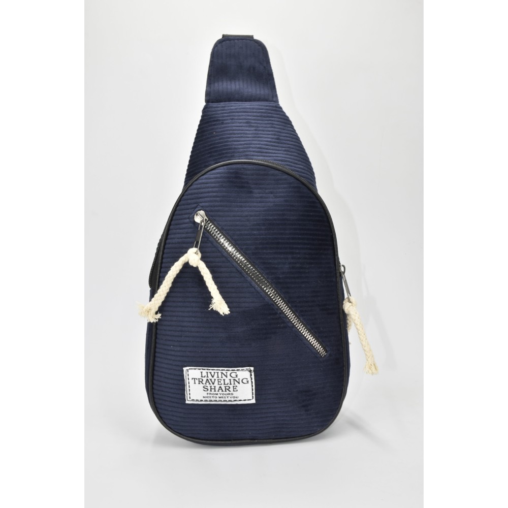 David Polo Unisex Freebag Velvet Δύο Διαμερισμάτων Navy Blue