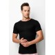 Ανδρικό φανελάκι κοντομάνικο slim fit t-shirt 100% βαμβάκι Μαύρο 1 τεμ