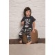 Σετ παιδικής πιτζάμας camo με κοντομάνικο για αγόρι βαμβακερή γκρι εμπριμέ με σχέδιο Dad 1 σετ