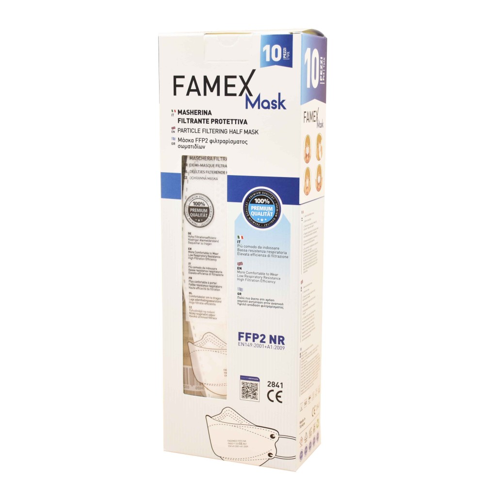 Famex FFP2 Masks 3D Extra Comfort Fish Style Μάσκα Προστασίας σε Λευκό χρώμα 10τμχ