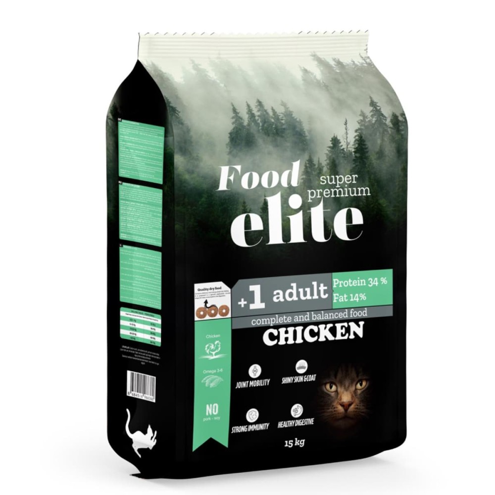 Food Elite Super Premium 15kg Ξηρά Τροφή για Ενήλικες Γάτες με Κοτόπουλο