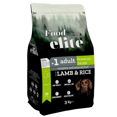 Food Elite Super Premium (32 protein 20 fat) 3kg Ξηρά Τροφή Ενήλικους Σκύλους με Αρνί & Ρύζι Food Elite Super Premium (32 protein 20 fat) 3kg Ξηρά Τροφή Ενήλικους Σκύλους με Αρνί & Ρύζι