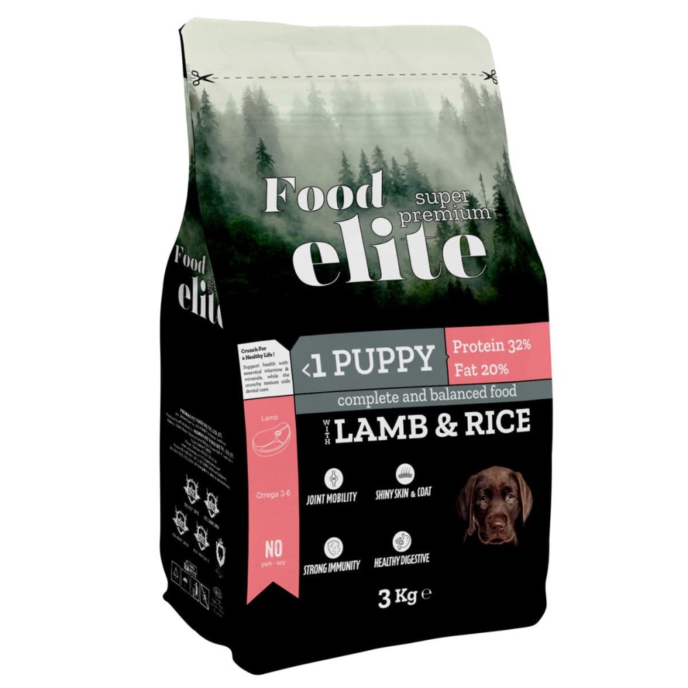 Food Elite Super Premium (32 protein 20 fat) 3kg Ξηρά Τροφή για Κουτάβια με Αρνί & Ρύζι Food Elite Super Premium (32 protein 20 fat) 3kg Ξηρά Τροφή για Κουτάβια με Αρνί & Ρύζι