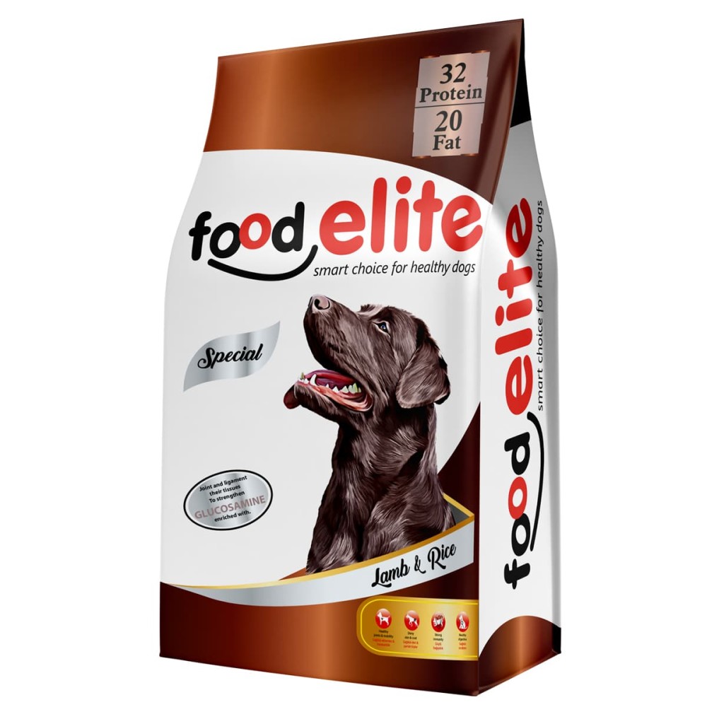 Food Elite Premium Plus (32 protein 20 fat) 15kg Ξηρά Τροφή για Ενήλικους Σκύλους με Αρνί & Ρύζι