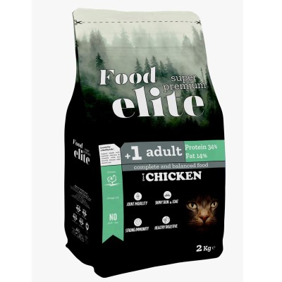 Food Elite Super Premium 2kg Ξηρά Τροφή για Ενήλικες Γάτες με Κοτόπουλο Food Elite Super Premium 2kg Ξηρά Τροφή για Ενήλικες Γάτες με Κοτόπουλο