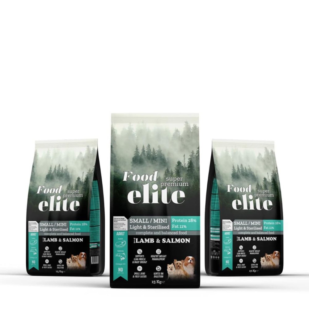 Food Elite (28 protein 11 fat) 15kg Ξηρά Τροφή για Μίνι Ενήλικους Σκύλους με Αρνί & Σολομό