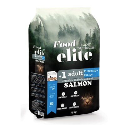 Food Elite Super Premium 15kg Ξηρά Τροφή για Ενήλικες Γάτες με Σολομό Food Elite Super Premium 15kg Ξηρά Τροφή για Ενήλικες Γάτες με Σολομό