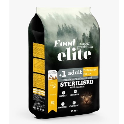 Food Elite Super Premium 15kg Ξηρά Τροφή για Στειρωμένες Γάτες με Σολομό Food Elite Super Premium 15kg Ξηρά Τροφή για Στειρωμένες Γάτες με Σολομό