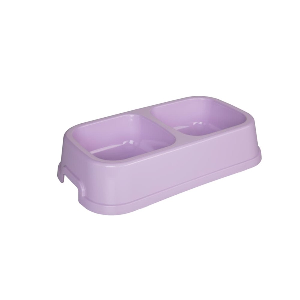 Joypet Πλαστικό Square Διπλό Μπολ Φαγητού & Νερού για  Σκύλο & Γάτα 0,6LT (Διάφορα Χρώματα)