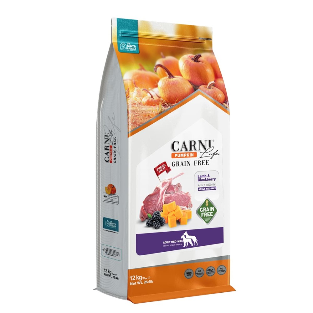 Maya Family Carni Life Pumpkin Grain Free 12kg Ξηρά Τροφή για Ενήλικους Σκύλους με Αρνί και Μύρτιλο