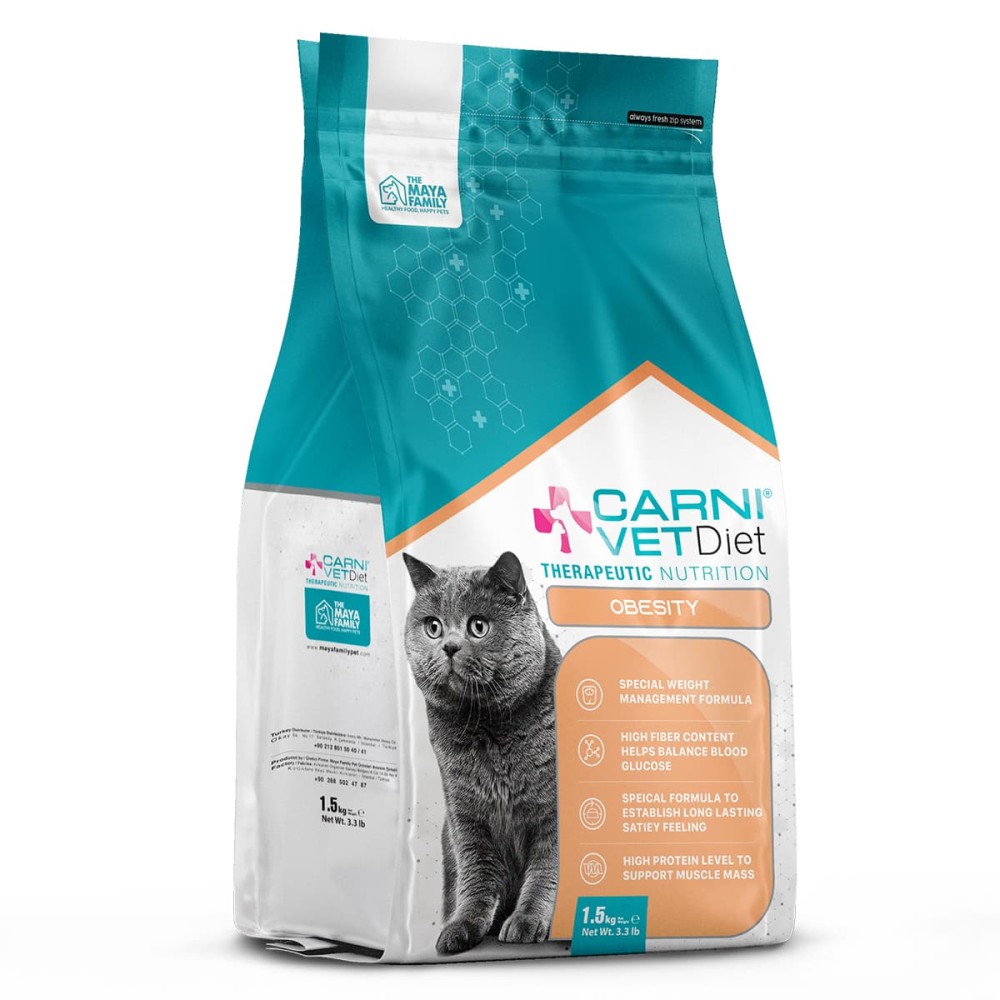 Carni Vet Diet Adult Cat Obesity - Πλήρης Ζωοτροφή 1.5 Kg