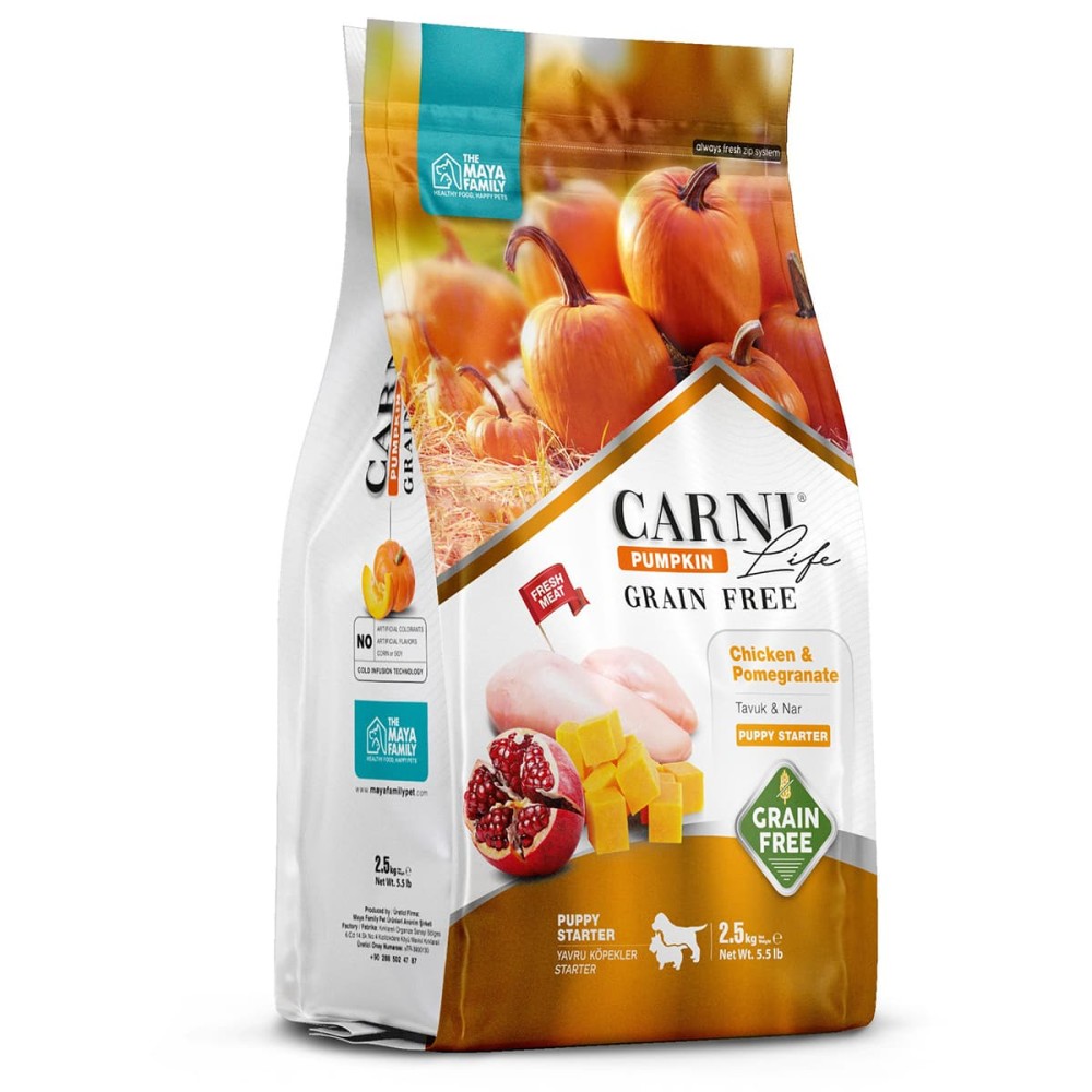 Maya Family Carni Life Pumpkin Grain Free 2.5kg Ξηρά Τροφή για Κουτάβια με Κοτόπουλο και Ρόδι