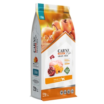 Maya Family Carni Life Pumpkin Grain Free 5kg Ξηρά Τροφή για Στειρωμένες Ενήλικες Γάτες με Κοτόπουλο και Ρόδι Maya Family Carni Life Pumpkin Grain Free 5kg Ξηρά Τροφή για Στειρωμένες Ενήλικες Γάτες με Κοτόπουλο και Ρόδι