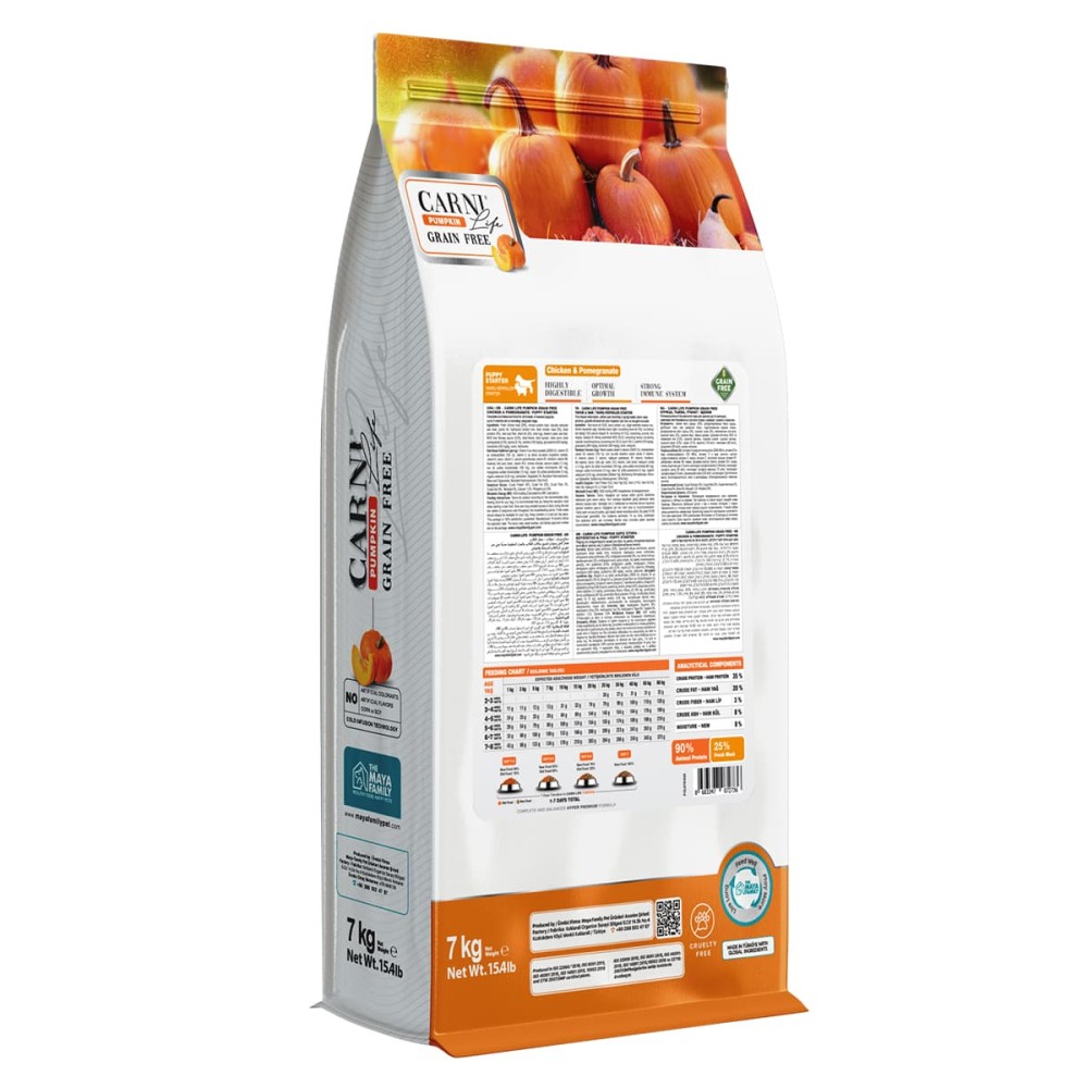 Maya Family Carni Life Pumpkin Grain Free 7kg Ξηρά Τροφή για Κουτάβια με Κοτόπουλο και Ρόδι