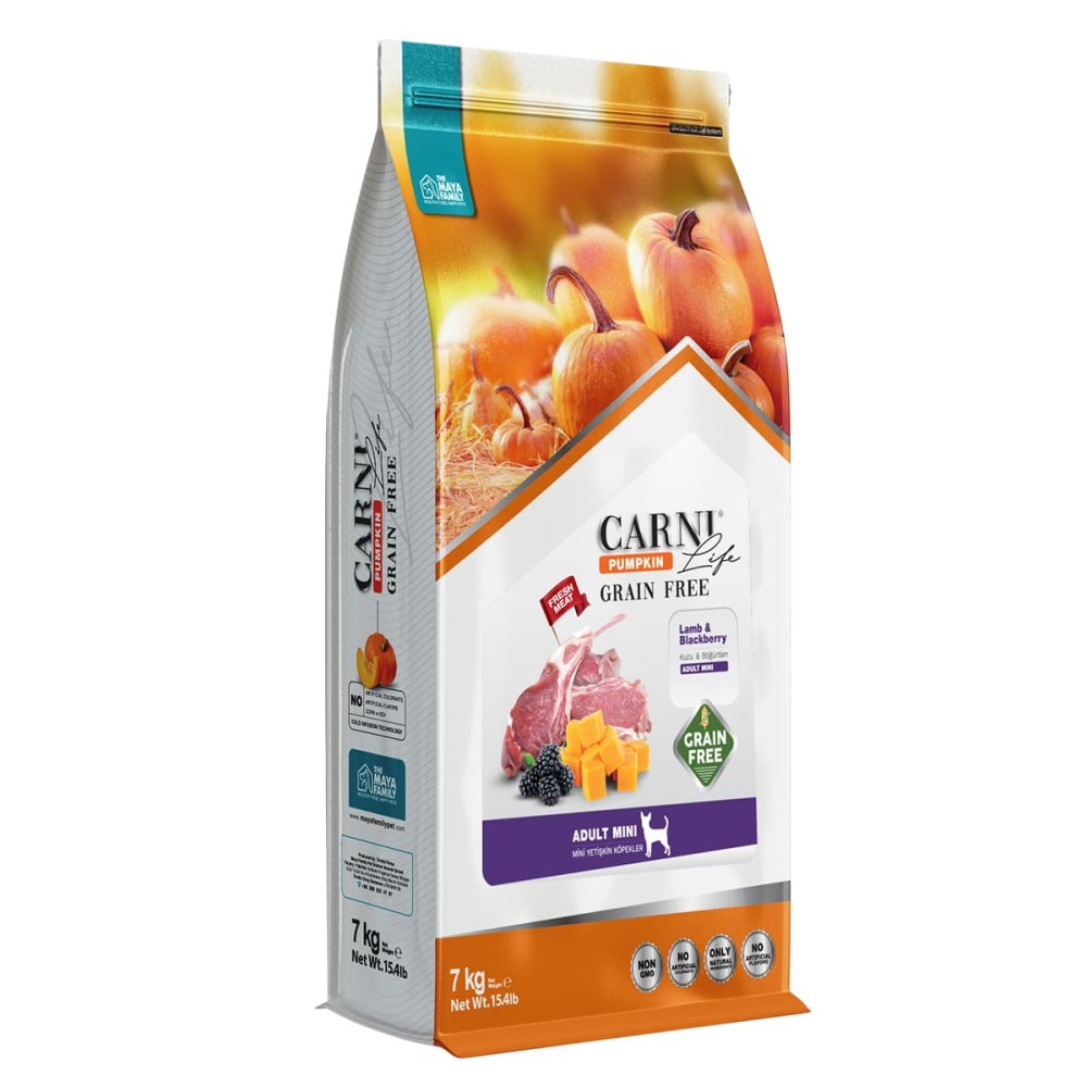 Maya Family Carni Life Pumpkin Grain Free 7kg Ξηρά Τροφή Για Ενήλικους Σκύλους Μίνι με Αρνί και Μύρτιλο