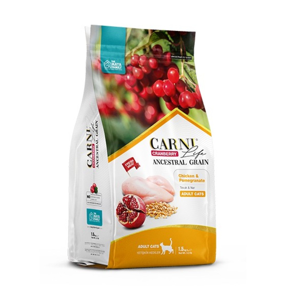 Maya Family Carni Life Cranberry 1.5kg ξηρά τροφή για ενήλικες γάτες με κοτόπουλο και ρόδι