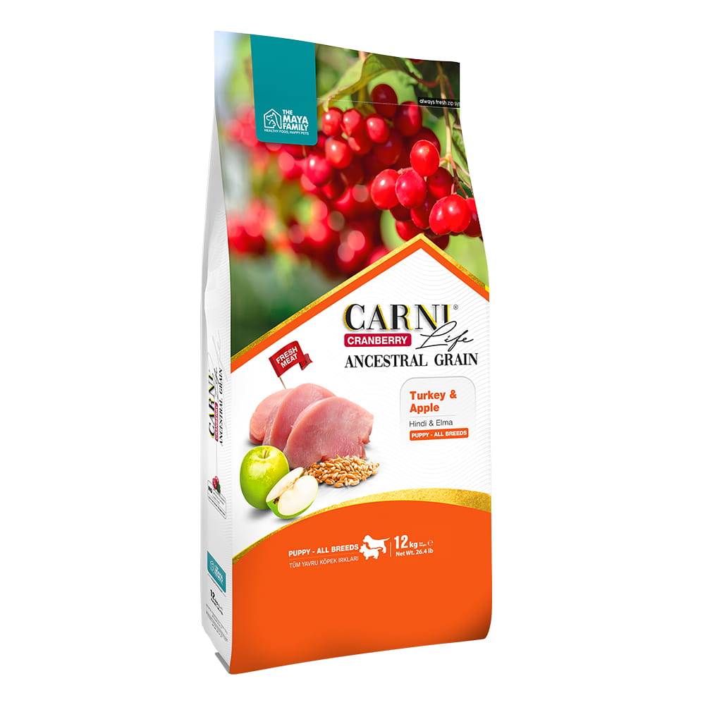 Maya Family Carni Life Cranberry 12kg ξηρά τροφή για κουτάβια με γαλοπούλα και μήλο