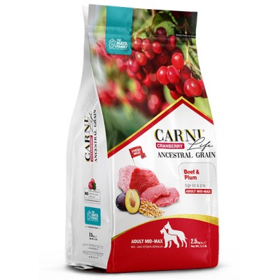 Maya Family Carni Life Cranberry 2,5kg ξηρά τροφή για ενήλικους σκύλους με μοσχάρι και δαμάσκηνο Maya Family Carni Life Cranberry 2,5kg ξηρά τροφή για ενήλικους σκύλους με μοσχάρι και δαμάσκηνο