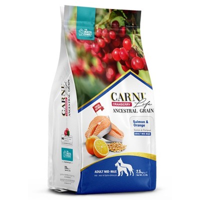 Maya Family Carni Life Cranberry 2,5kg ξηρά τροφή για ενήλικους σκύλους με σολωμό και πορτοκάλι Maya Family Carni Life Cranberry 2,5kg ξηρά τροφή για ενήλικους σκύλους με σολωμό και πορτοκάλι