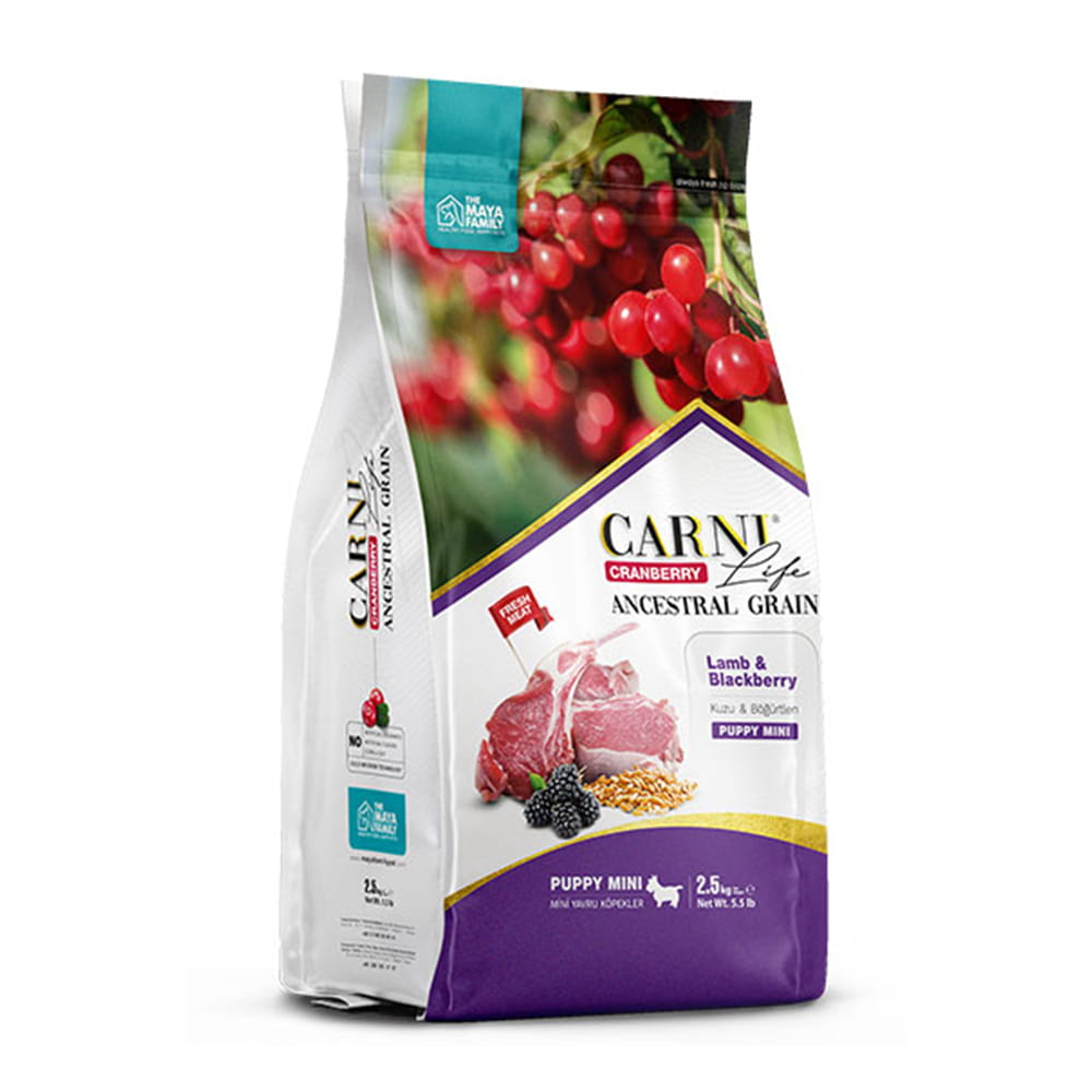 Maya Family Carni Life Cranberry 2.5kg ξηρά τροφή για μικρόσωμα κουτάβια με αρνί και μύρτιλο