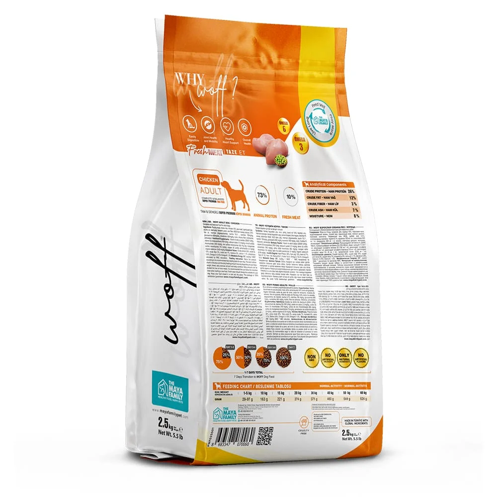 Maya Family Woff 2,5kg ξηρά τροφή για ενήλικους σκύλους με κοτόπουλο Maya Family Woff 2,5kg ξηρά τροφή για ενήλικους σκύλους με κοτόπουλο