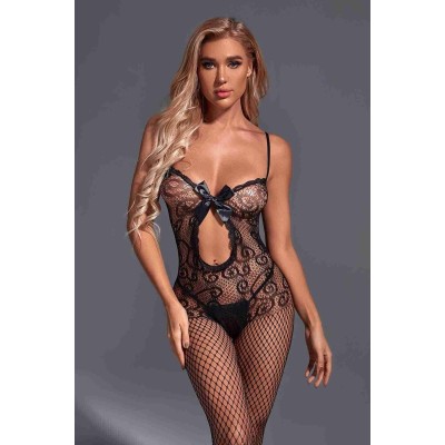 Merry See Sexy γυναικεία ολόσωμη φόρμα από δαντέλα με άνοιγμα κάτω από το στήθος μαύρο Merry See Sexy γυναικεία ολόσωμη φόρμα από δαντέλα με άνοιγμα κάτω από το στήθος μαύρο