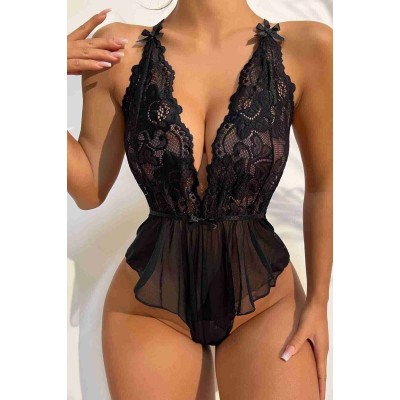 Merry See Sexy Babydoll κορμάκι με δαντέλα στο στήθος Μαύρο Merry See Sexy Babydoll κορμάκι με δαντέλα στο στήθος Μαύρο