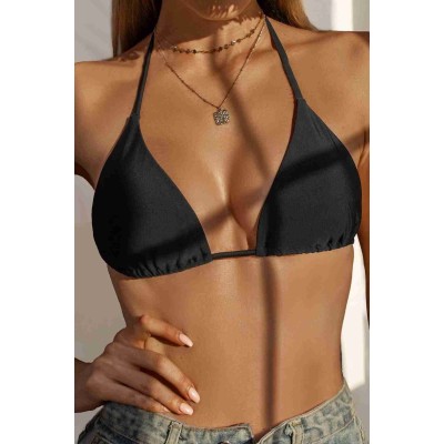 Angelsin γυναικείο μαγιό μπικίνι τοπ τρίγωνο Μαύρο