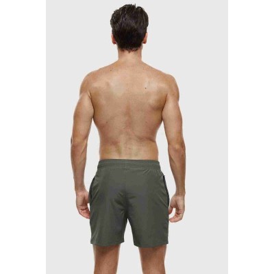 Angelsin Basic Σορτσάκι ανδρικό μαγιό με φερμουάρ στις τσέπες Χακί Angelsin Basic Σορτσάκι ανδρικό μαγιό με φερμουάρ στις τσέπες Χακί