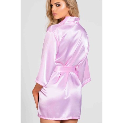 Merry See Sexy Γυναικεία σατέν κοντή ρόμπα ροζ MS2319 Merry See Sexy Γυναικεία σατέν κοντή ρόμπα ροζ MS2319