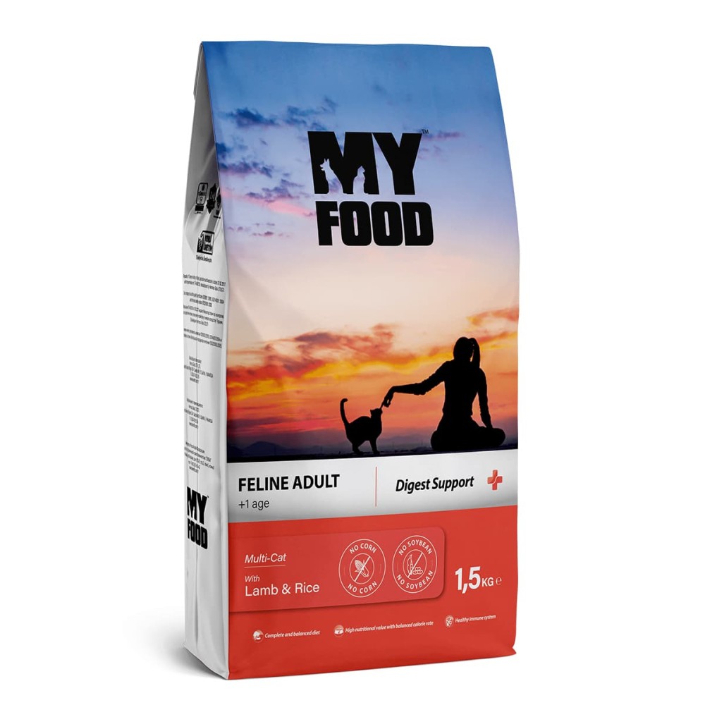 Myfood Digest Support Ξηρά Τροφή για Ενήλικες Γάτες Με Αρνί και Ρύζι 1.5kg