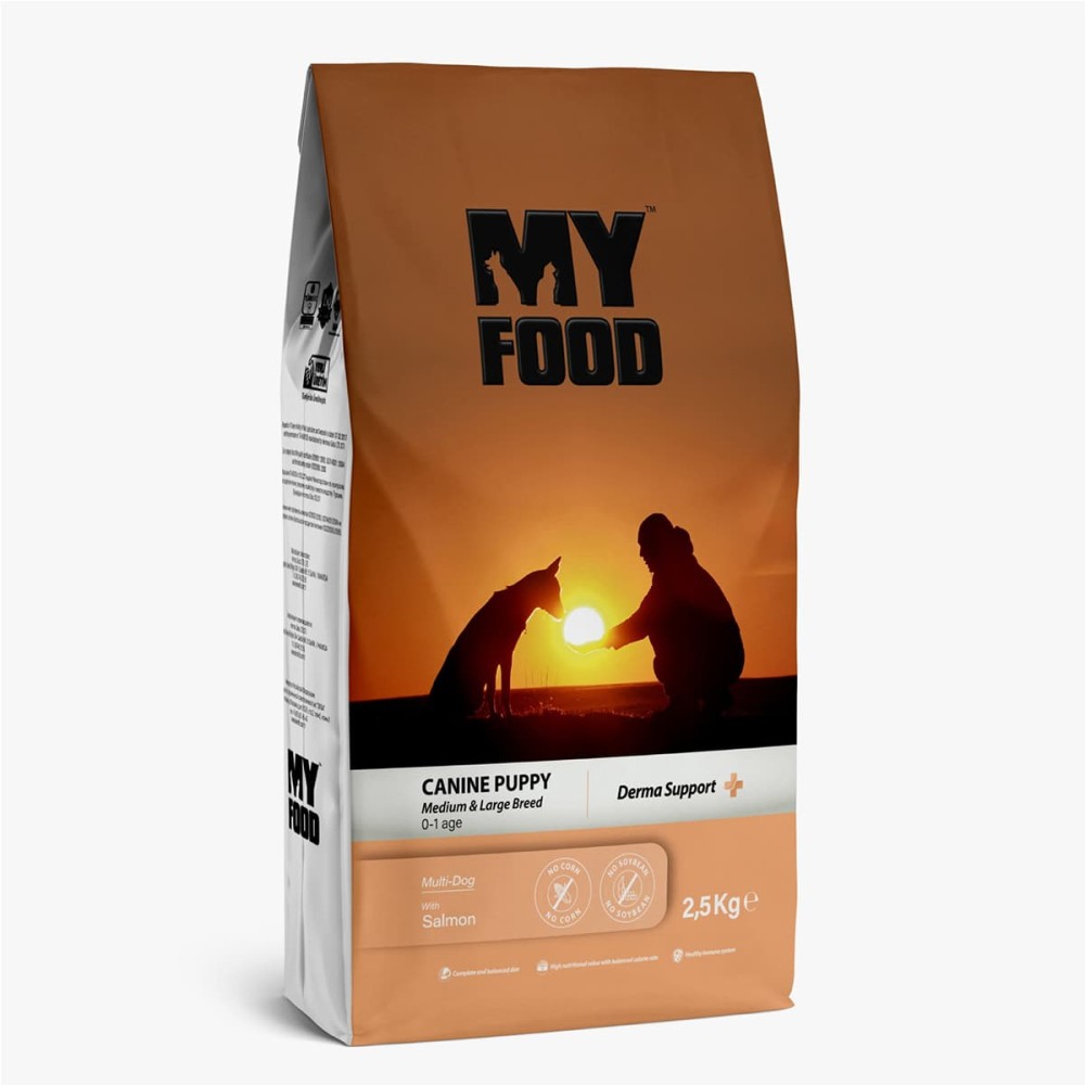 Myfood Derma Support Ξηρά Τροφή για Μεσαία και Μεγαλόσωμα Κουτάβια Με Σολομό 2.5kg