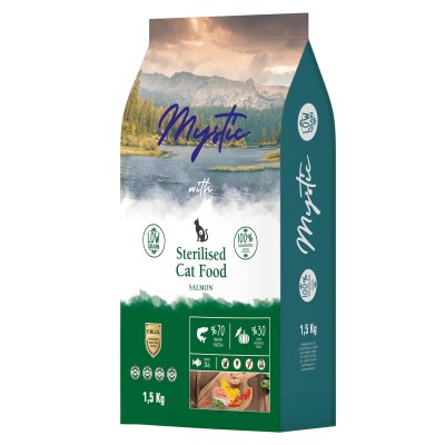 Mystic Low Grain 1.5kg Ξηρά Τροφή για Στειρωμένες Γάτες με Σολομό Mystic Low Grain 1.5kg Ξηρά Τροφή για Στειρωμένες Γάτες με Σολομό
