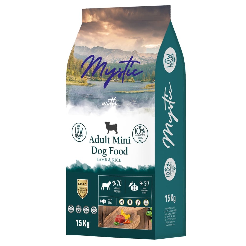 Mystic Low Grain 15kg Ξηρά Τροφή για Ενήλικους Σκύλους Μίνι με Αρνί και Ρύζι