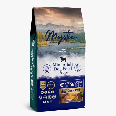 Mystic Low Grain 2.5kg Ξηρά Τροφή για Ενήλικους Σκύλους Μίνι με Σολομό
