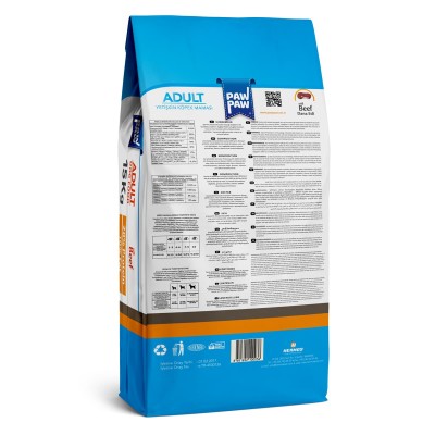 Pawpaw 15kg Ξηρά Τροφή για Ενήλικους Σκύλους με Μοσχάρι