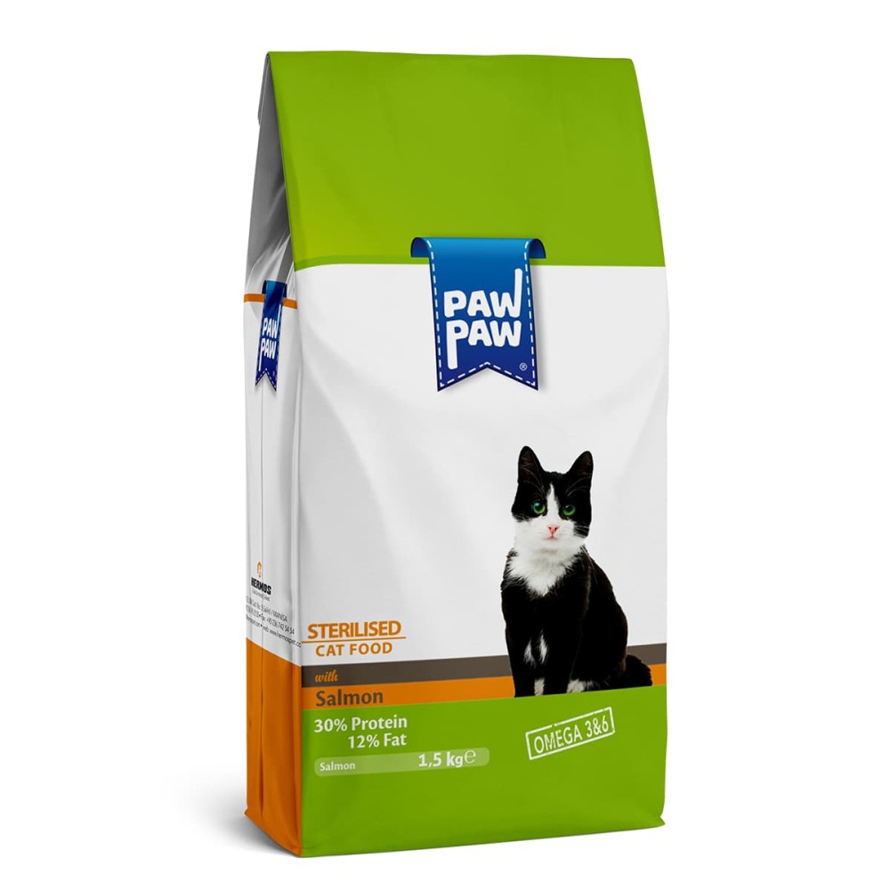 Pawpaw 1.5kg Ξηρά Τροφή για Στειρωμένες Γάτες με Σολομό Pawpaw 1.5kg Ξηρά Τροφή για Στειρωμένες Γάτες με Σολομό