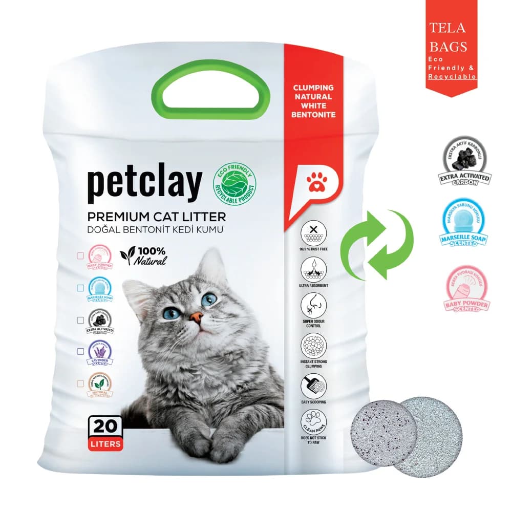 Petclay Άμμος Γάτας Carbon Tela Bag 20lt