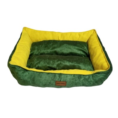 Robert Shop Collection Σετ Κρεβατιών Κατοικιδίων Ορθογώνιο Πράσινο-Κίτρινο 2τμχ