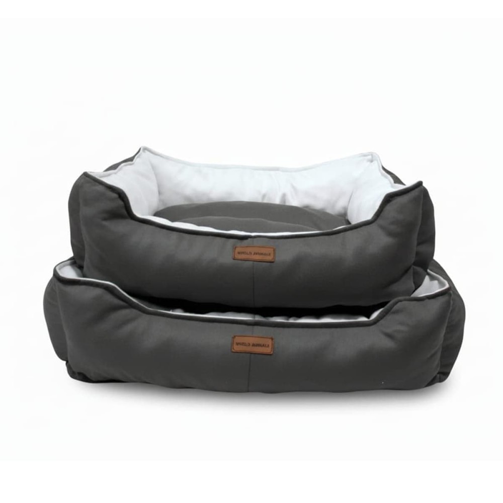 Robert Shop Collection Σετ Κρεβατιών Κατοικιδίων Ορθογώνιο Γκρι-Λευκό 2τμχ