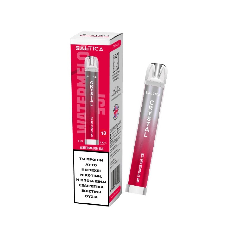 Saltica Crystal vape μιας χρήσης Watermelon Ice 700 puffs 2ml 2%nic