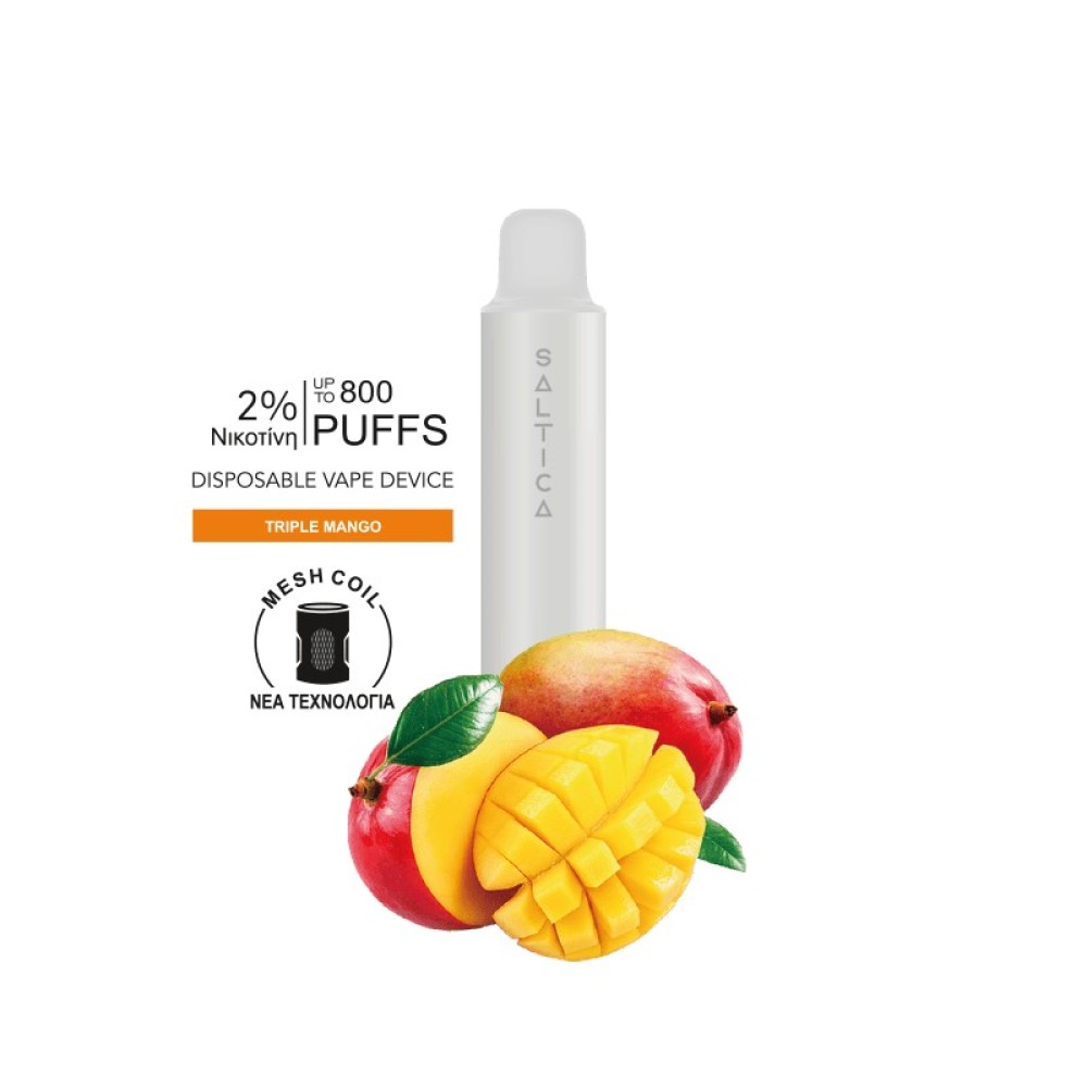 Saltica Pearl vape μιας χρήσης Triple Mango 800 puffs 2ml 2%nic