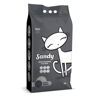 Sandy Extra Clumping 10kg  Άμμος Γάτας Active Carbon